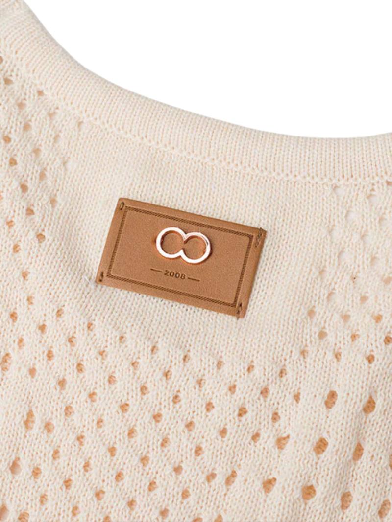 2eros Riviera Tank Top: Beige Lightweight Knit, Relaxed Fit - SIZE LARGE - Image 4