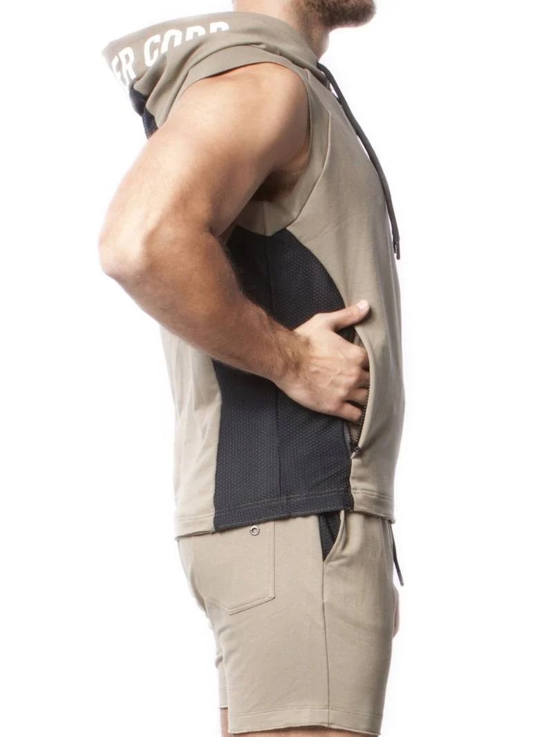 Alexander COBB Sleeveless Zipped Cotton Hoodie Tank - Image 3