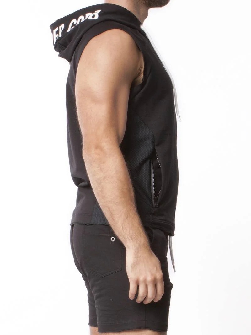 Alexander COBB Sleeveless Zipped Cotton Hoodie Tank - Image 4