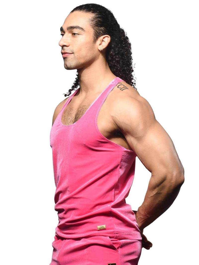 Andrew Christian Y2K Paris Vest: Vibrant Pink Velvet - Image 2