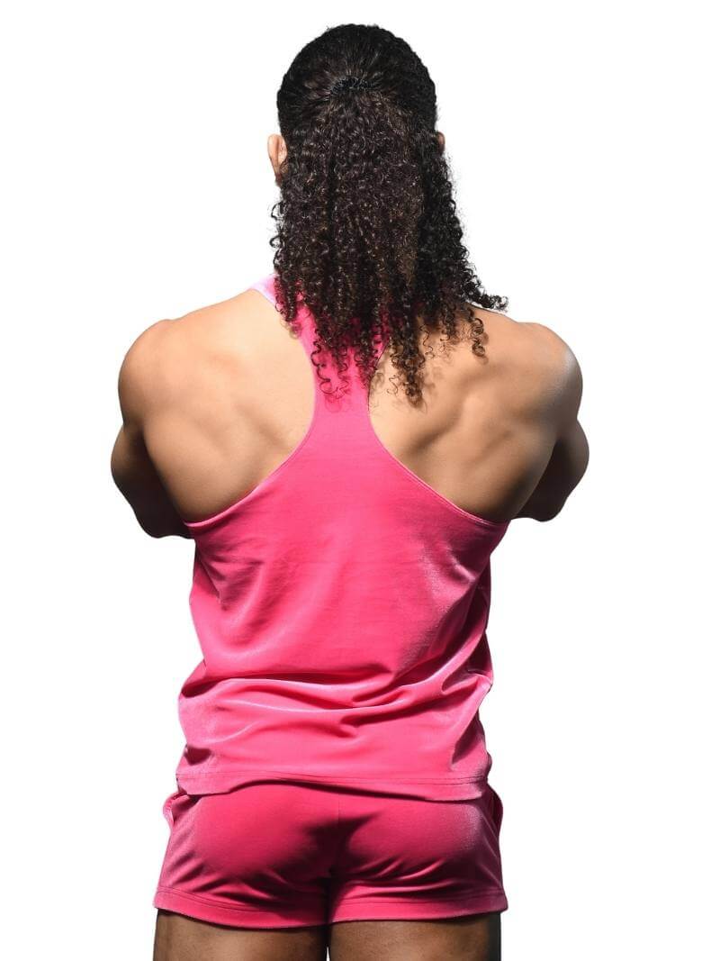 Andrew Christian Y2K Paris Vest: Vibrant Pink Velvet - Image 4