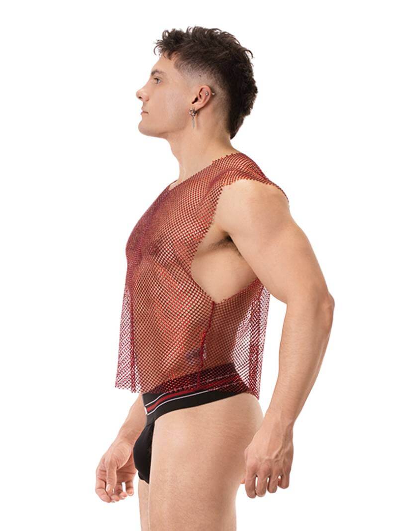 BARCODE Berlin Bling Mesh Tank Top - SIZE L/XL - Image 4
