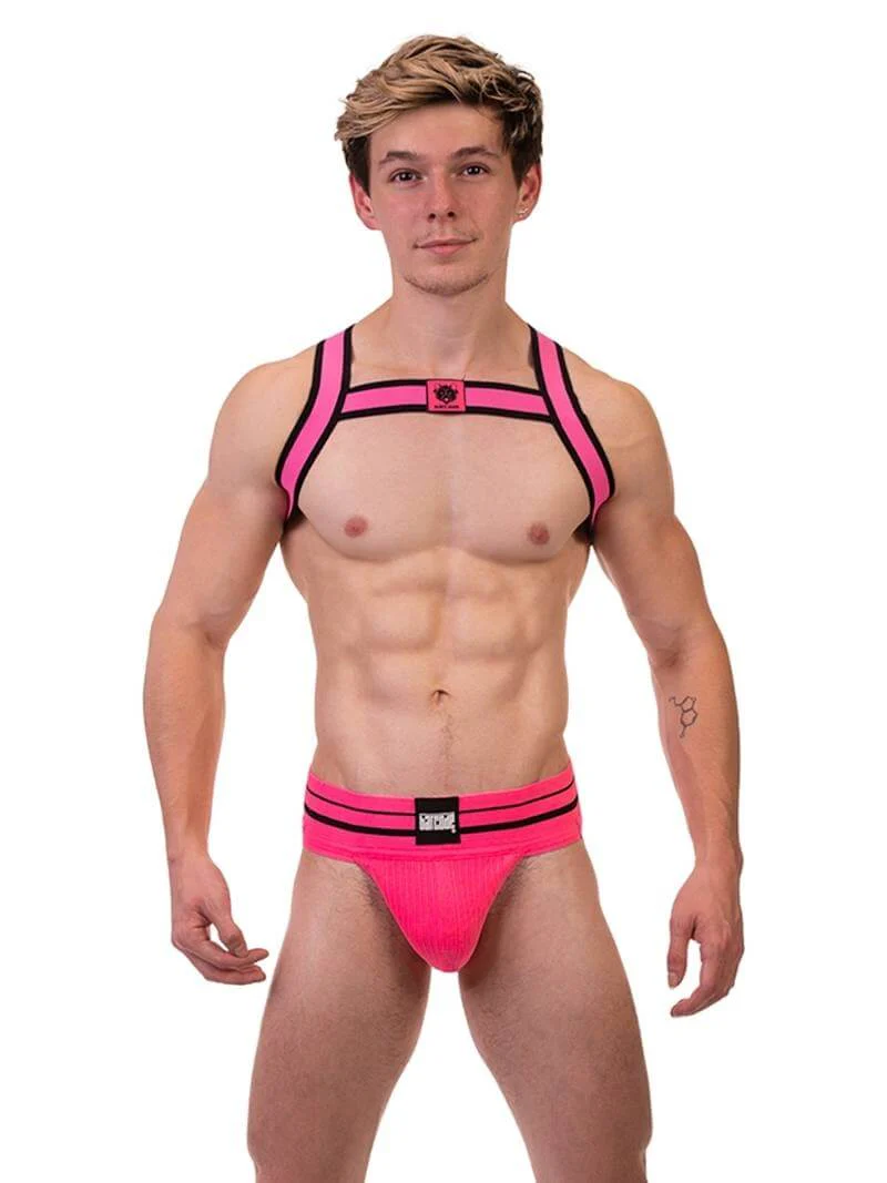 BARCODE Berlin Colin Elastic Neon Chest Party Harness - Image 3