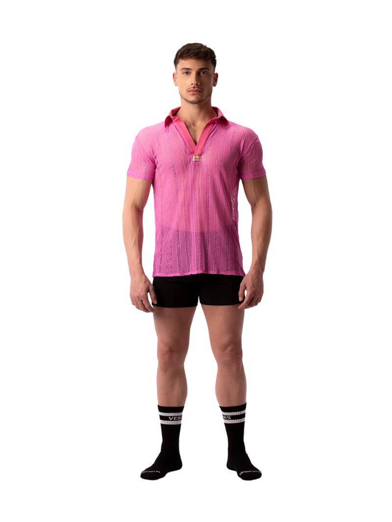 BARCODE Berlin Grigor Polo Shirt: Crochet Lace Pattern - Image 2