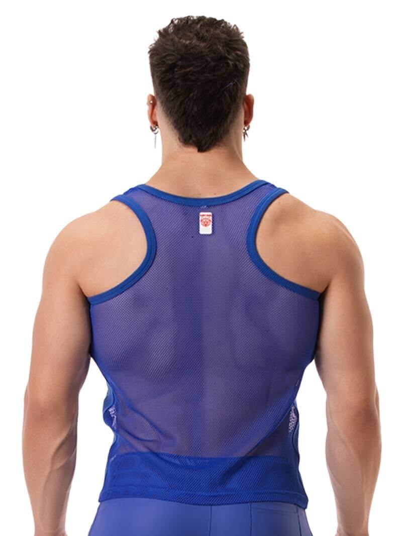 BARCODE Berlin Kenan Royal Blue Mesh Racerback Vest - Image 3