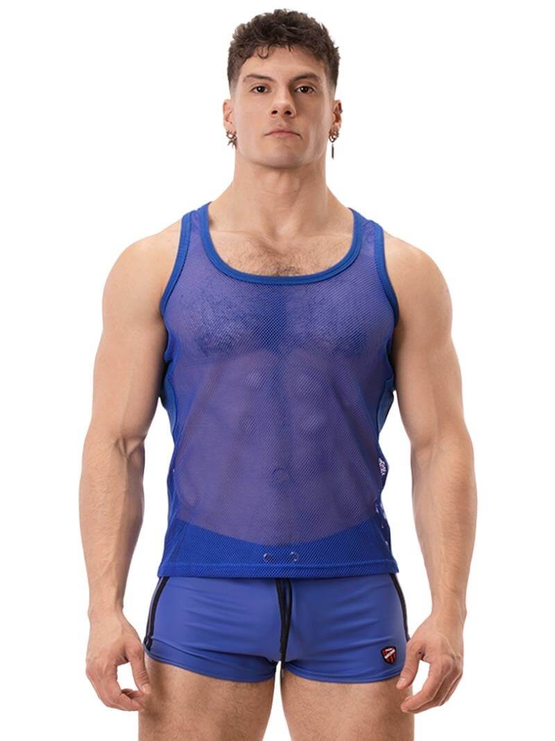 BARCODE Berlin Kenan Royal Blue Mesh Racerback Vest - Image 4