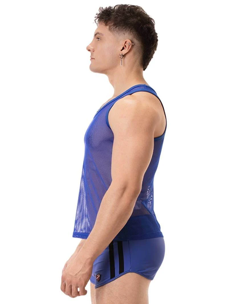 BARCODE Berlin Kenan Royal Blue Mesh Racerback Vest - Image 5