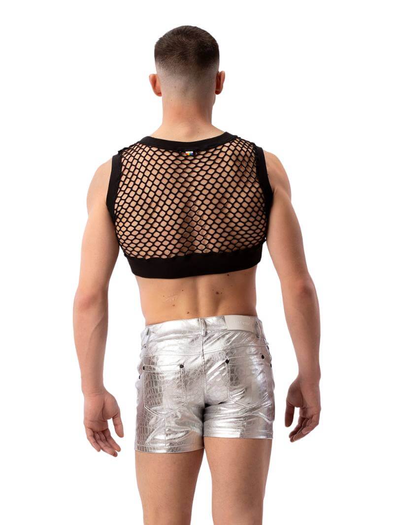 BARCODE Berlin Planet Silver Foiled Party Short - Image 2
