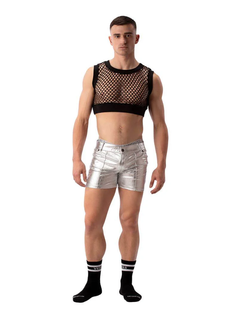 BARCODE Berlin Planet Silver Foiled Party Short - Image 5