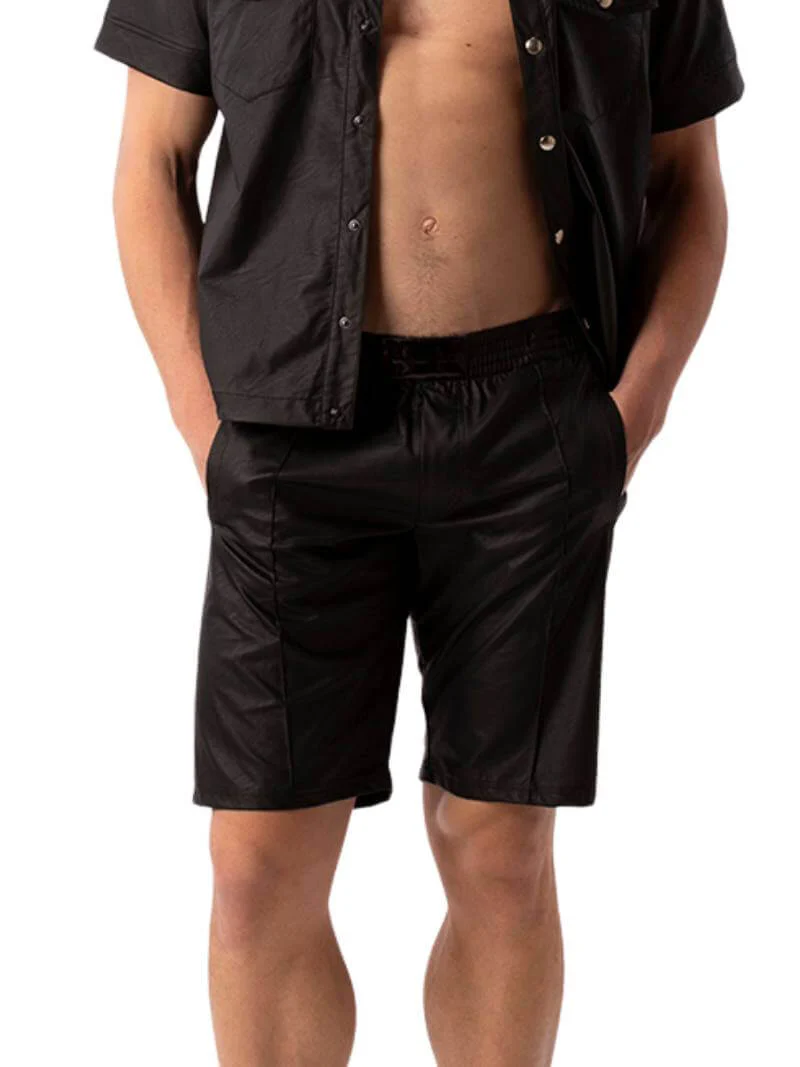 BARCODE Berlin Polikor Leather Look Bermuda Short - Image 2