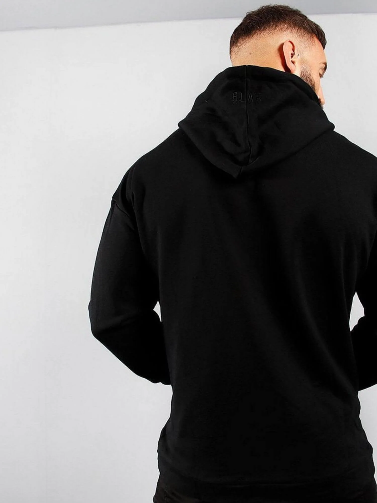 BLAK Cotton Boxy-Style Hoodie with Large Chest Logo - Image 5