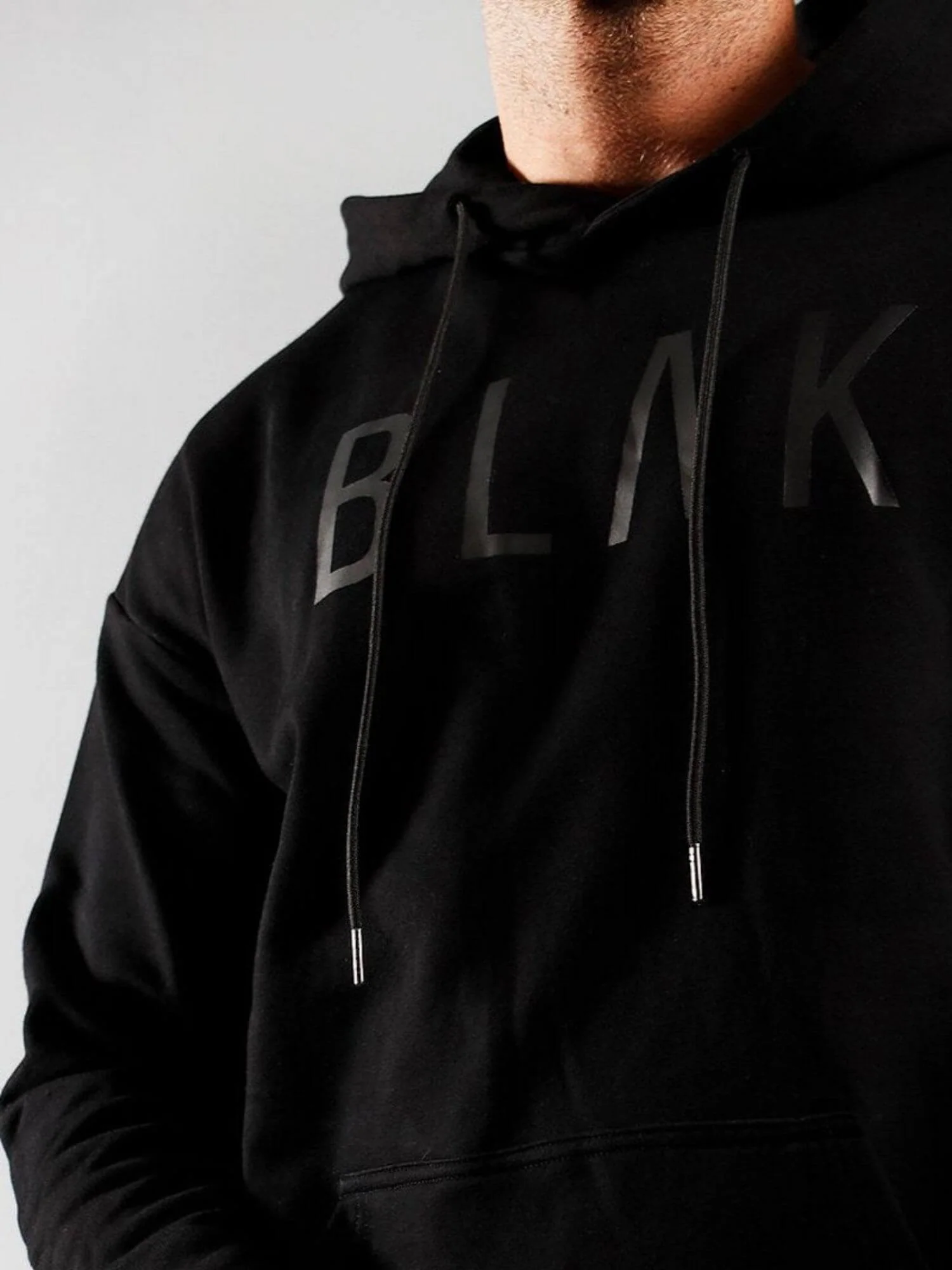 BLAK Cotton Boxy-Style Hoodie with Large Chest Logo - Image 6