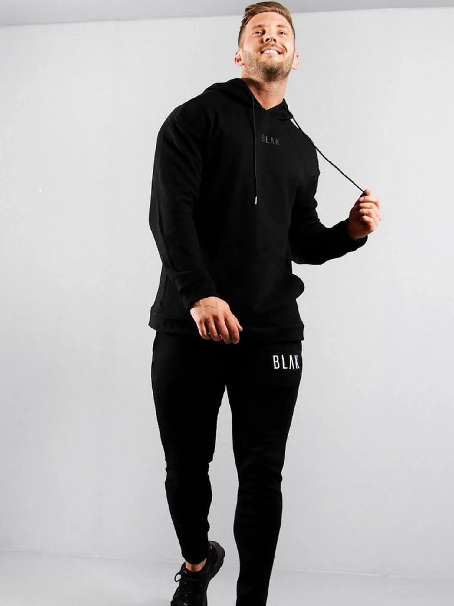 BLAK Cotton Boxy-Style Hoodie with Black Logos - Image 4