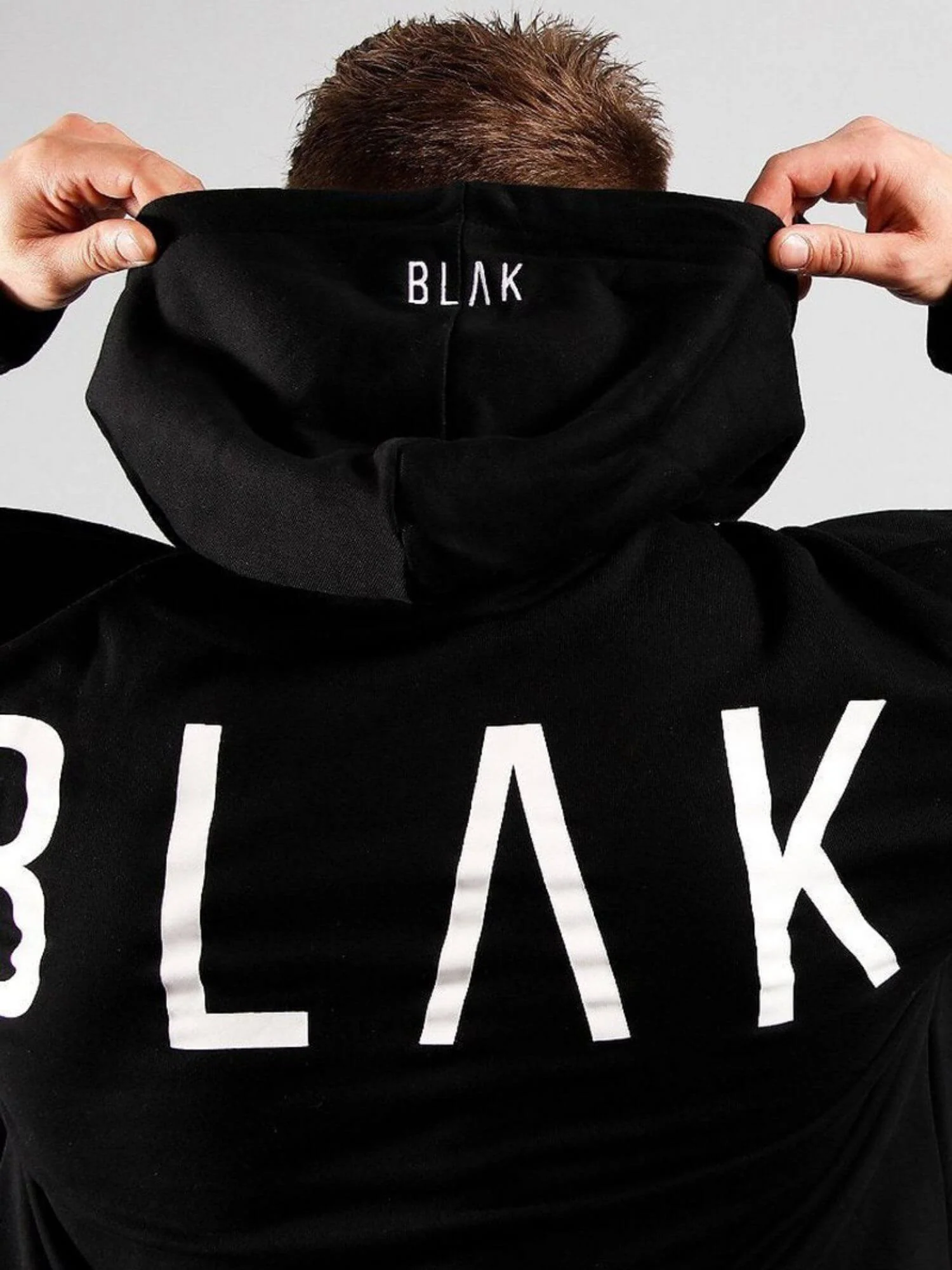 BLAK Cotton Boxy-Style Hoodie with White Logos - Image 6