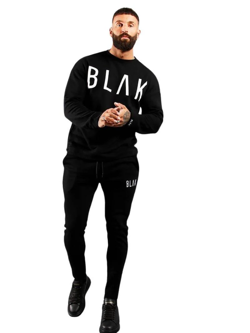 BLAK Cotton Sweater with Large Logo, Oversized Boxy Fit & Rounded Neck - Image 2