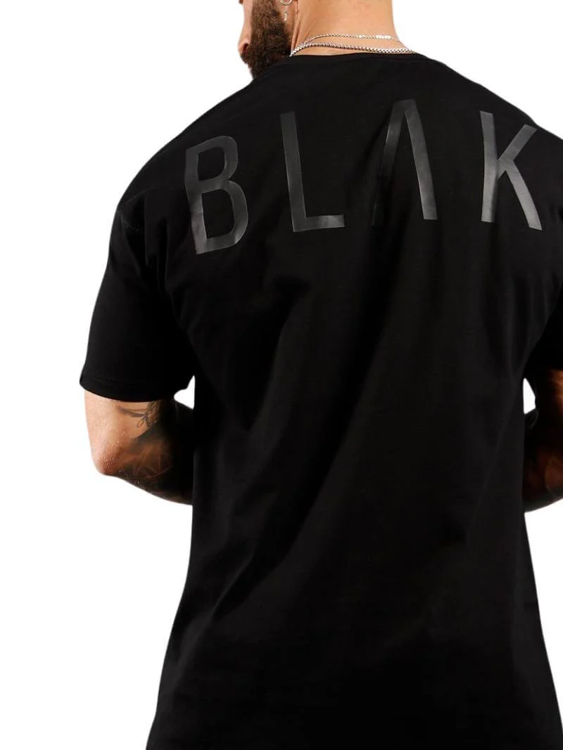 BLAK Cotton T-Shirt with Large Logo, Oversized Boxy Fit & Rounded Neck - Image 5