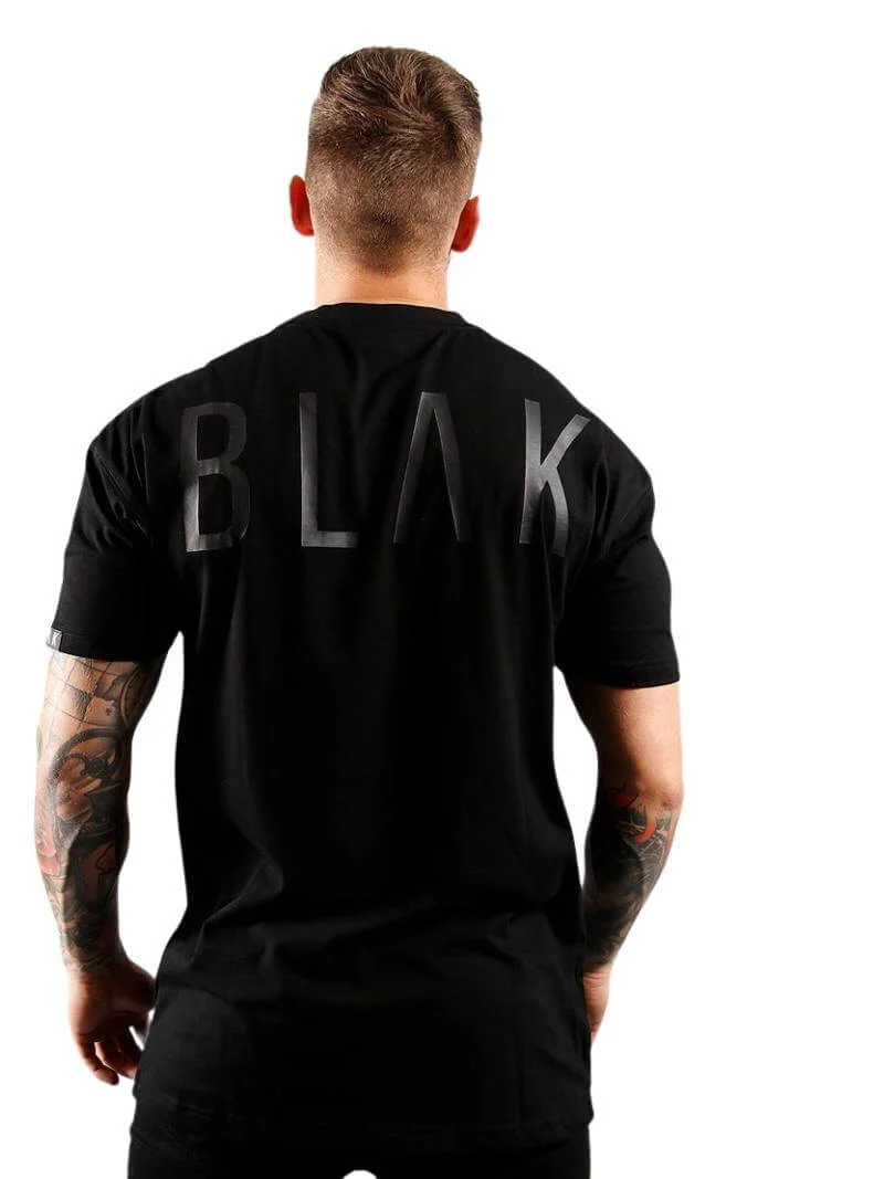BLAK Cotton T-Shirt with Large Logo, Oversized Boxy Fit & Rounded Neck - Image 6