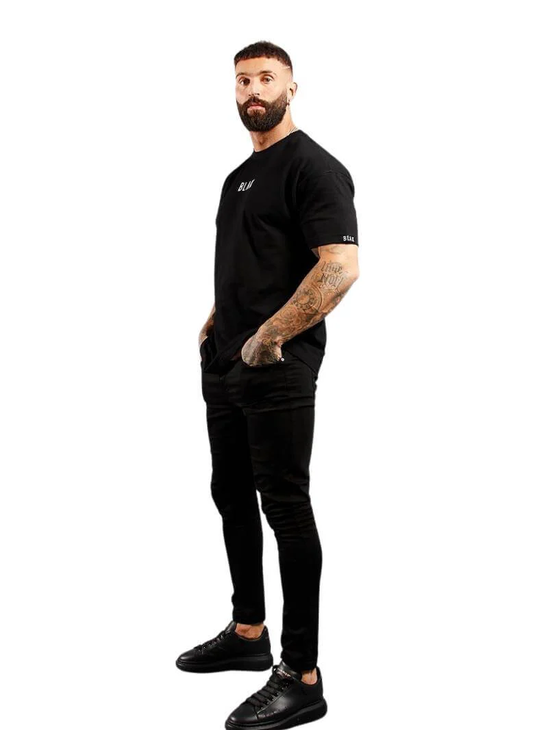 BLAK Cotton T-Shirt with Large Logo, Oversized Boxy Fit & Rounded Neck - Image 7