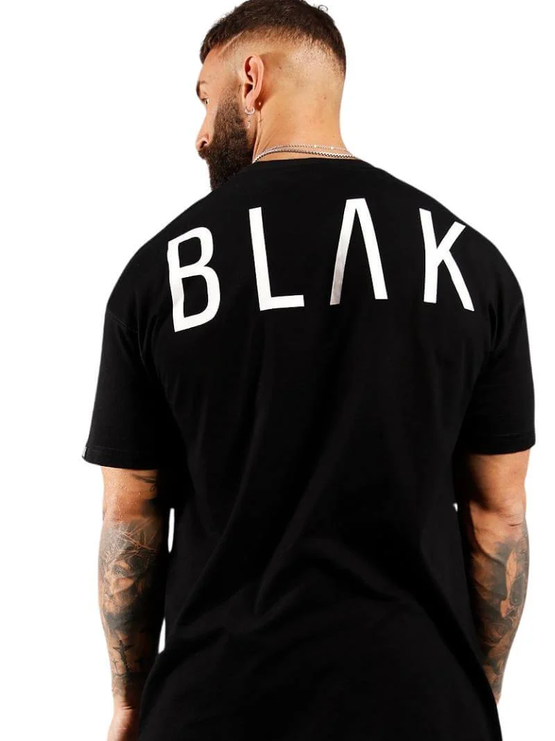 BLAK Cotton T-Shirt with Large Logo, Oversized Boxy Fit & Rounded Neck - Image 8