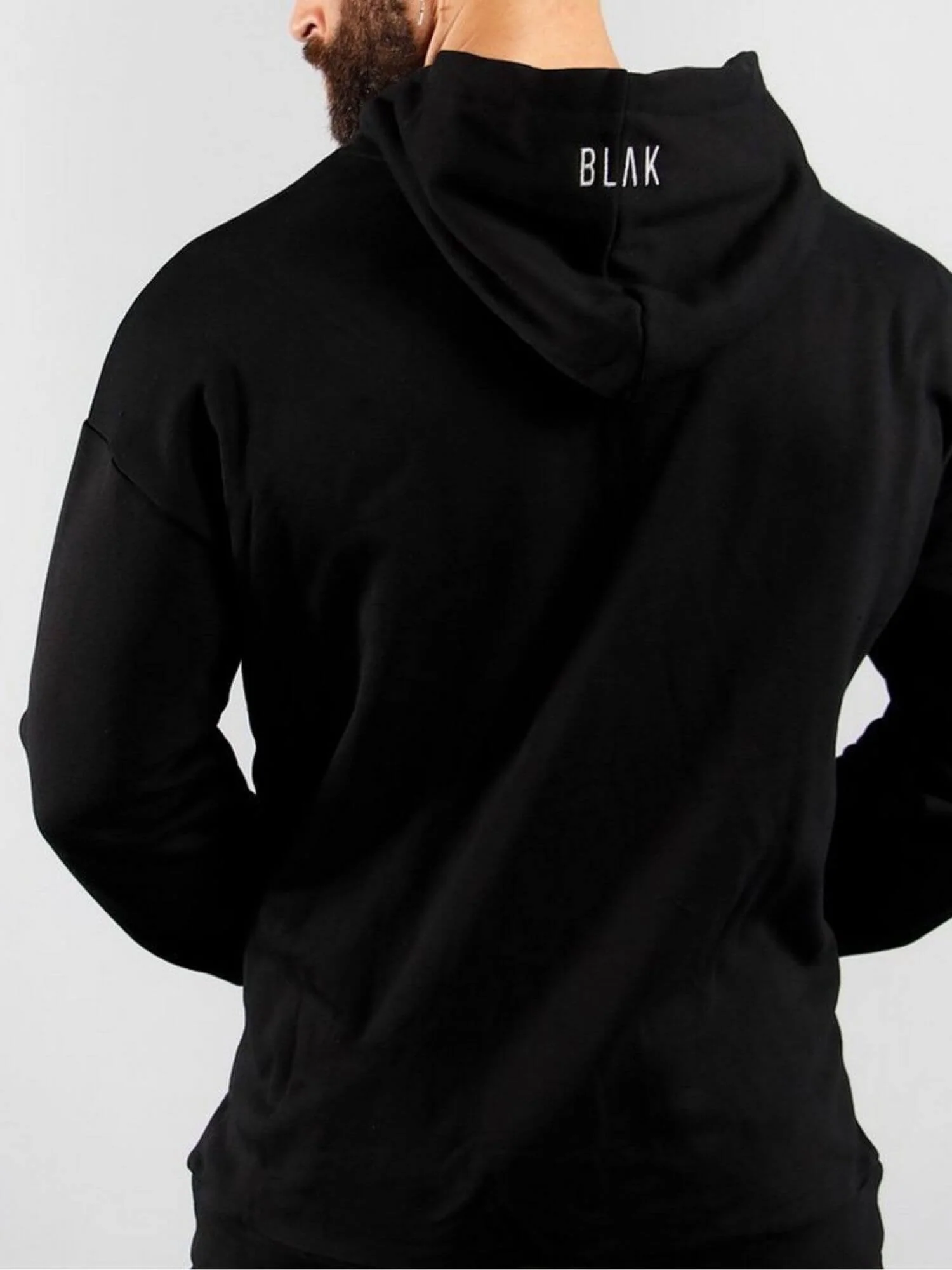BLAK Cotton Boxy-Style Hoodie with Reflective Chest Logo - Image 5