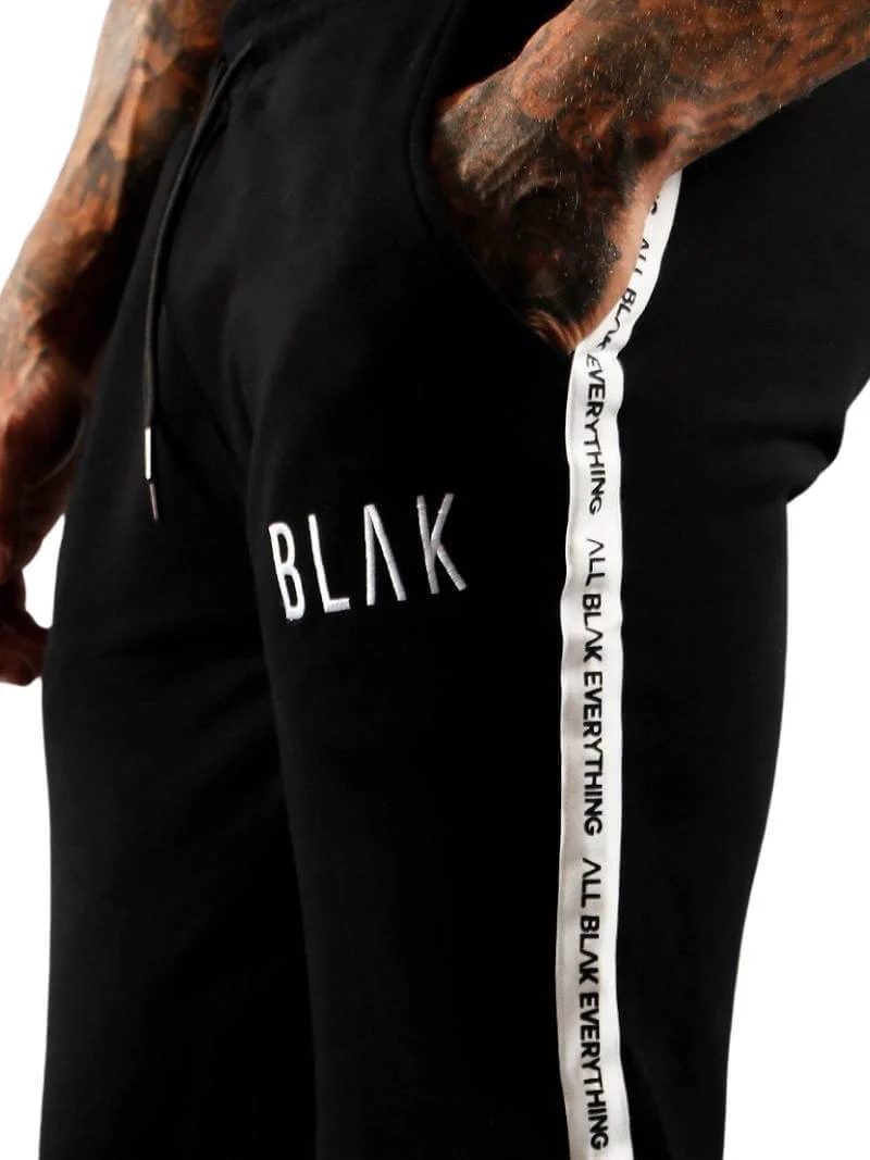 BLAK Cuffed Slim Fit Cotton Jogger Pants with Side Tape, Pockets, Drawstring Waist - Image 3