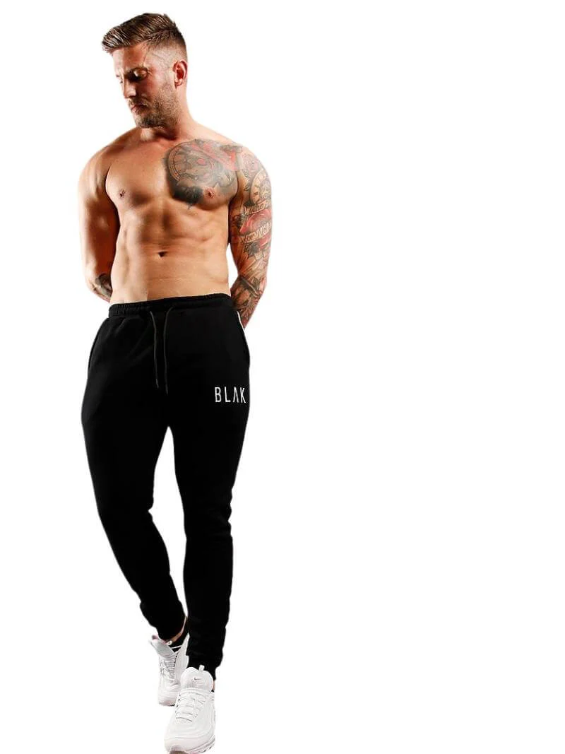 BLAK Cuffed Slim Fit Cotton Jogger Pants with Side Tape, Pockets, Drawstring Waist - Image 4