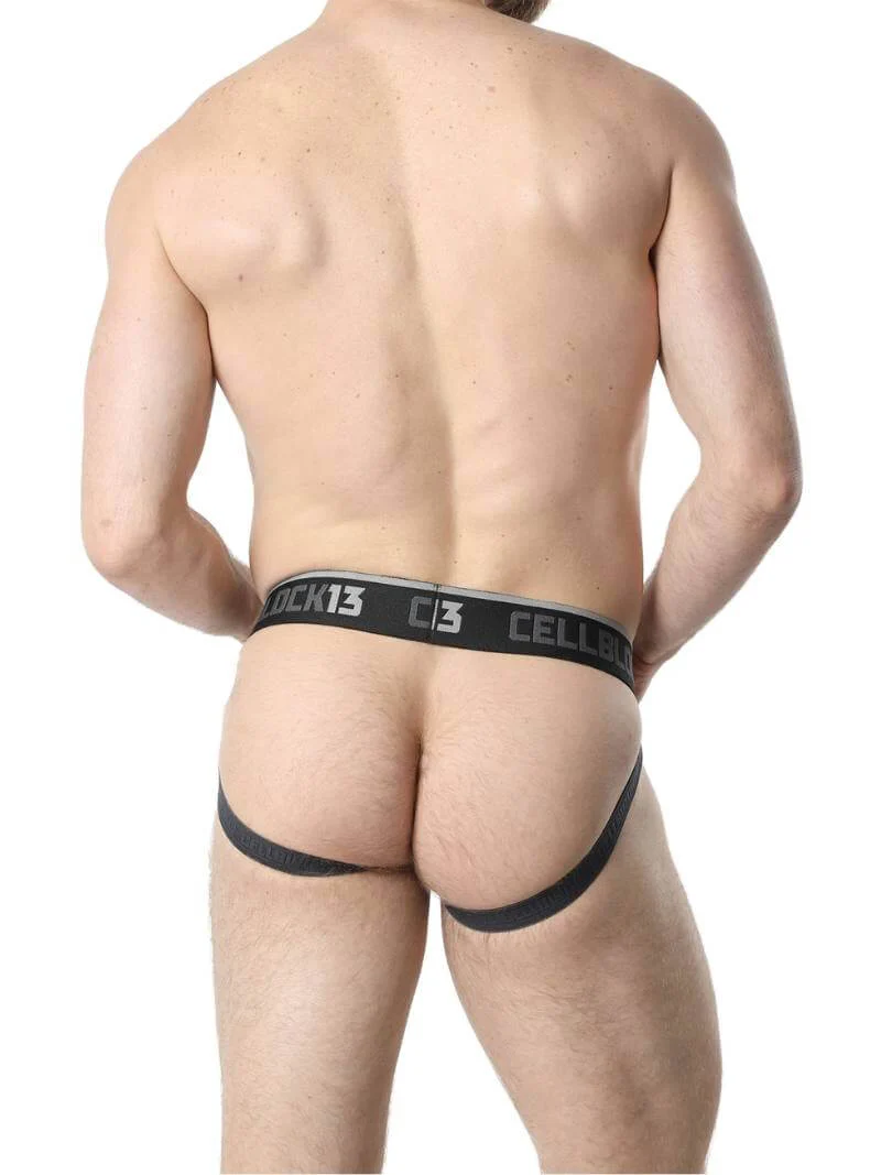 CellBlock13 Leather Look Jockstrap with Removable Pouch - Image 4