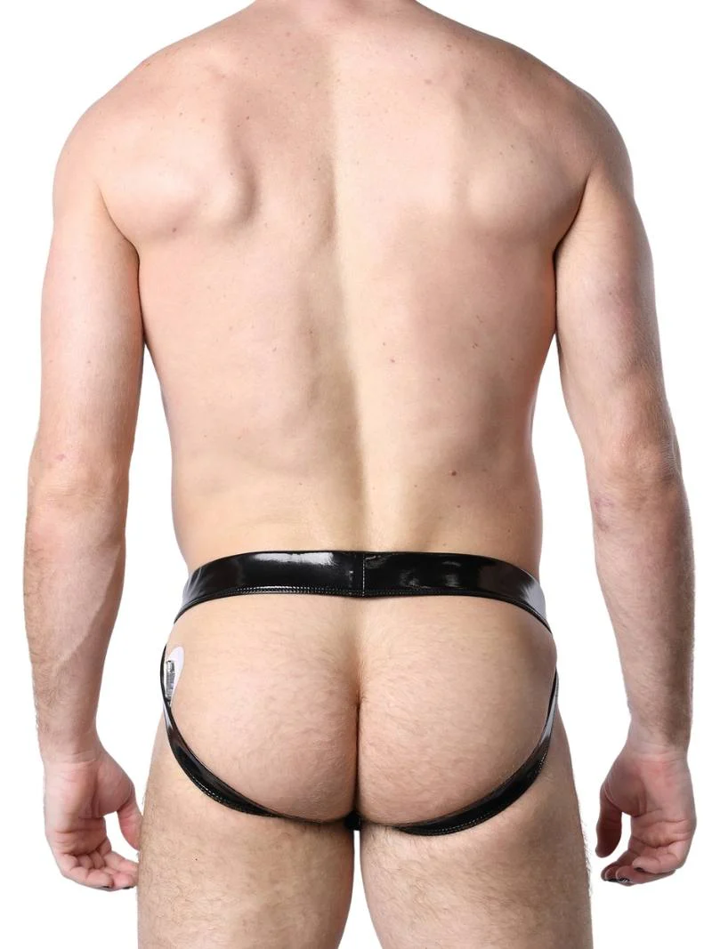 CellBlock13 Latex Look Jockstrap with Removable Pouch - SIZE SMALL - Image 3