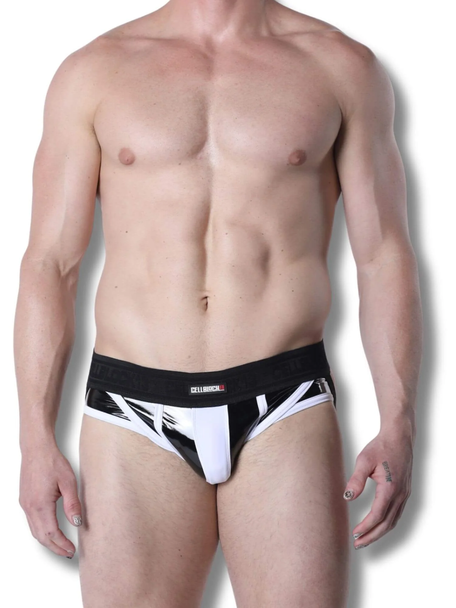 CellBlock 13 Liquid Night Jock Brief – Men's Shiny Latex Look Underwear - Image 8