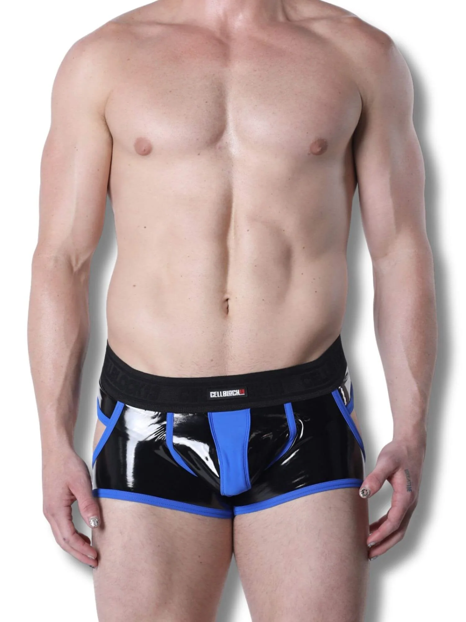 CellBlock 13 Liquid Night Jock Trunk – Men's High Shine Fetish Underwear - Image 6