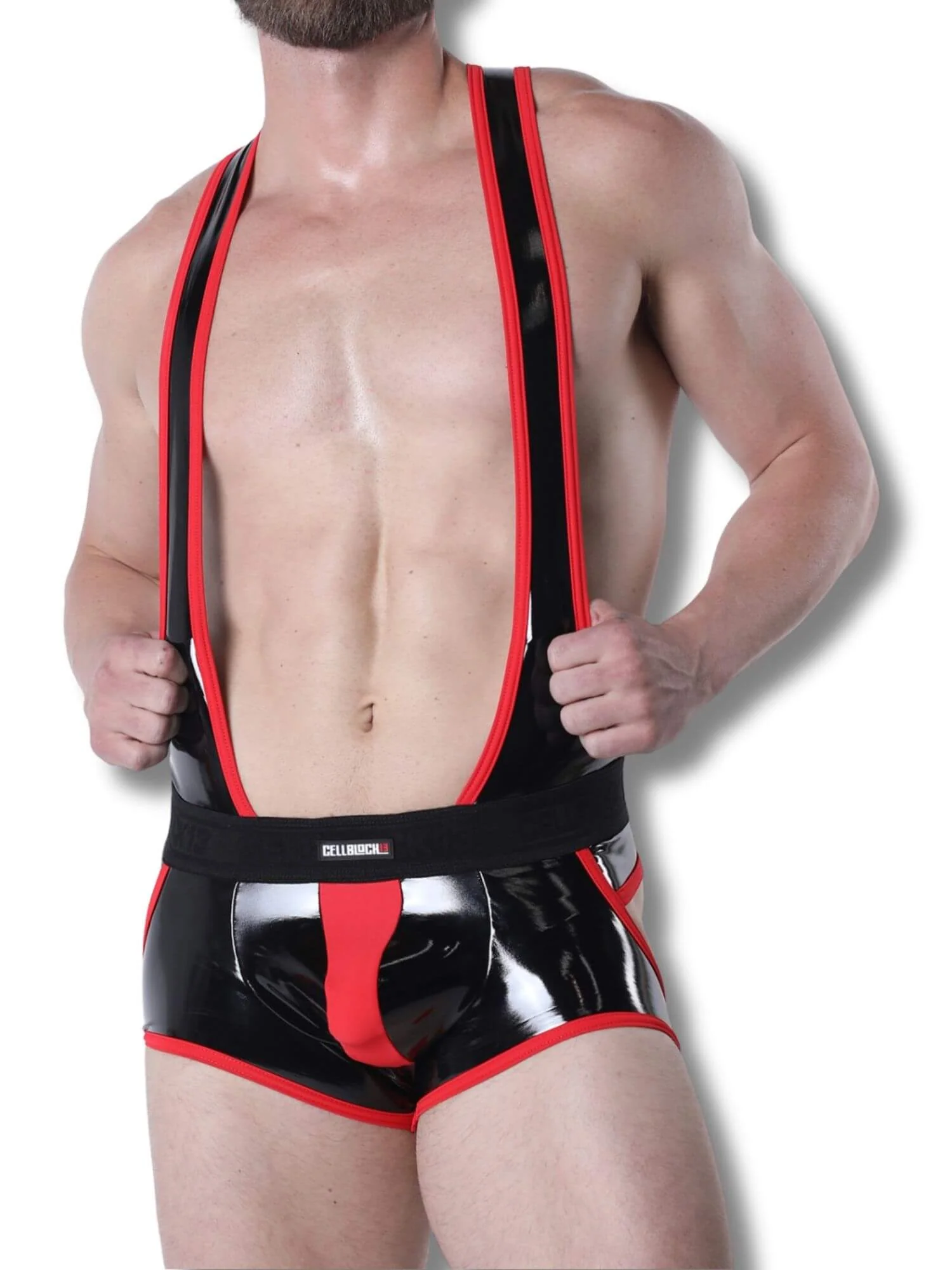 CellBlock 13 Liquid Night Singlet - Men's Latex Look Fetish One-Piece - Image 10