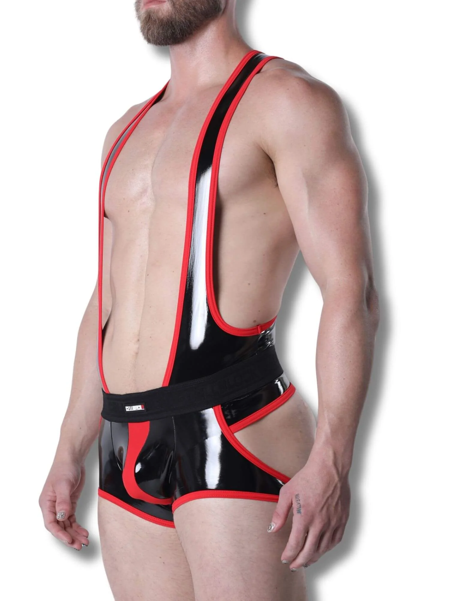 CellBlock 13 Liquid Night Singlet - Men's Latex Look Fetish One-Piece - Image 11