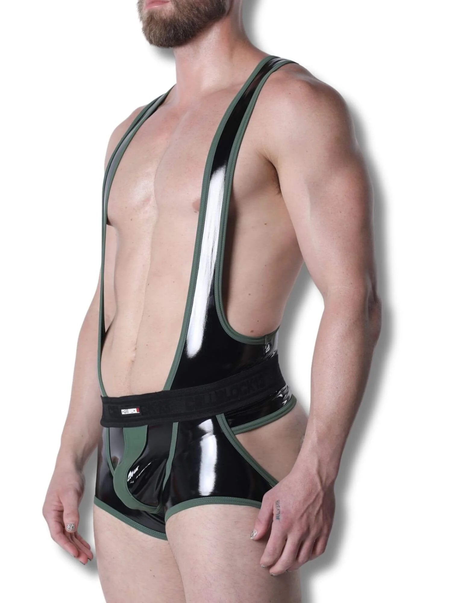 CellBlock 13 Liquid Night Singlet - Men's Latex Look Fetish One-Piece - Image 4