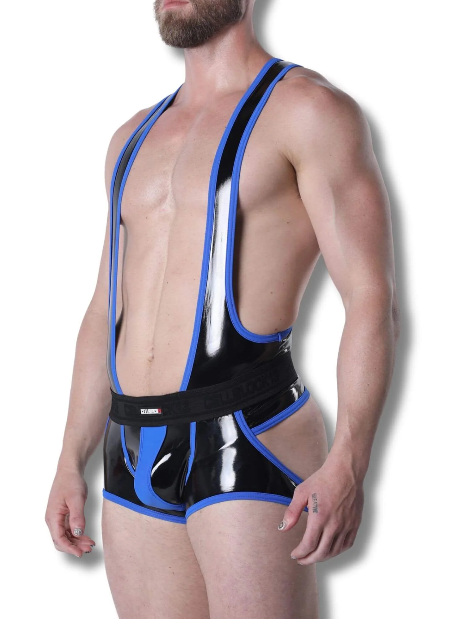 CellBlock 13 Liquid Night Singlet - Men's Latex Look Fetish One-Piece - Image 8