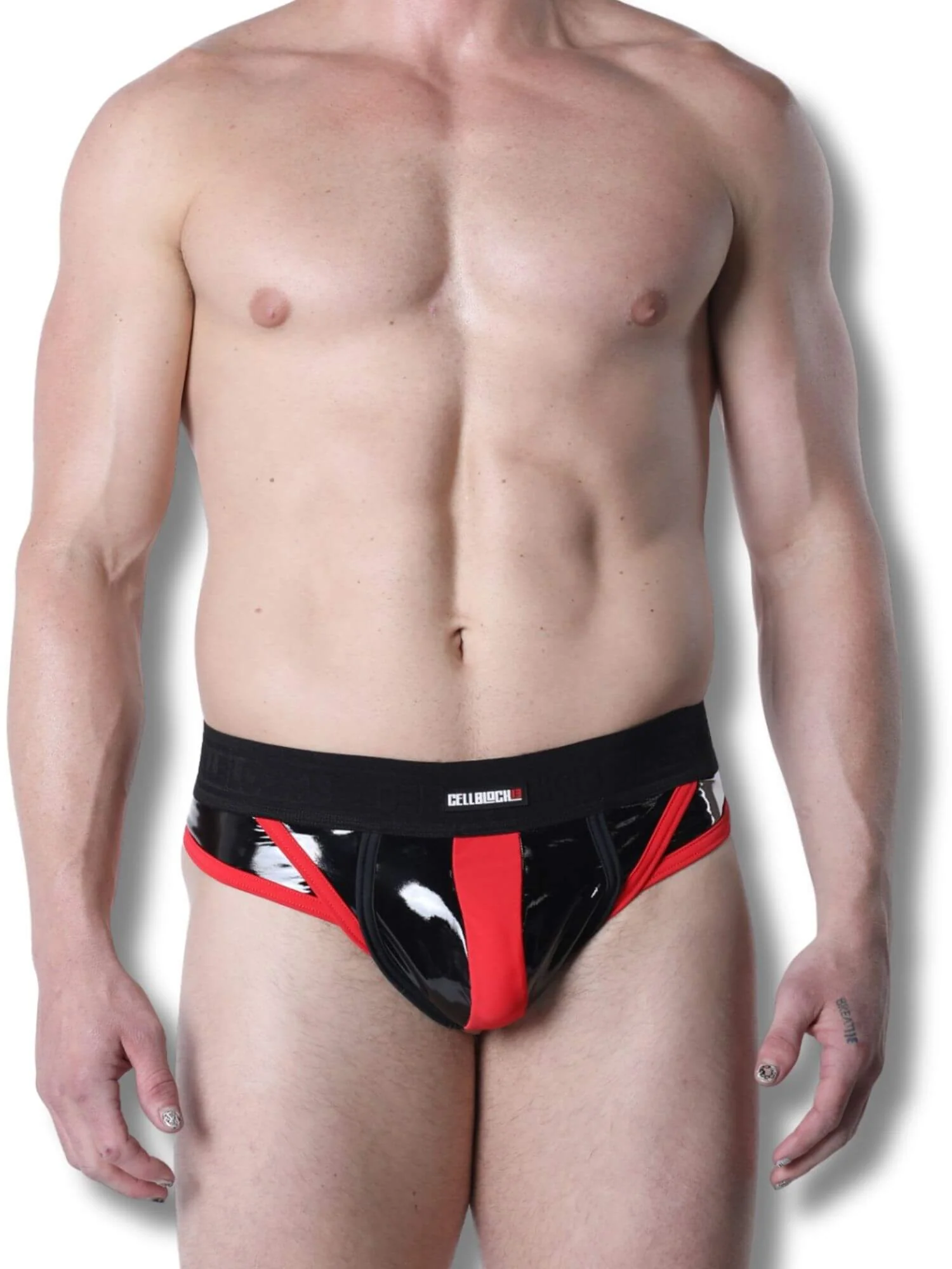 CellBlock 13 Liquid Night Latex Look Thong – Men's High Gloss Fetish Underwear - Image 10