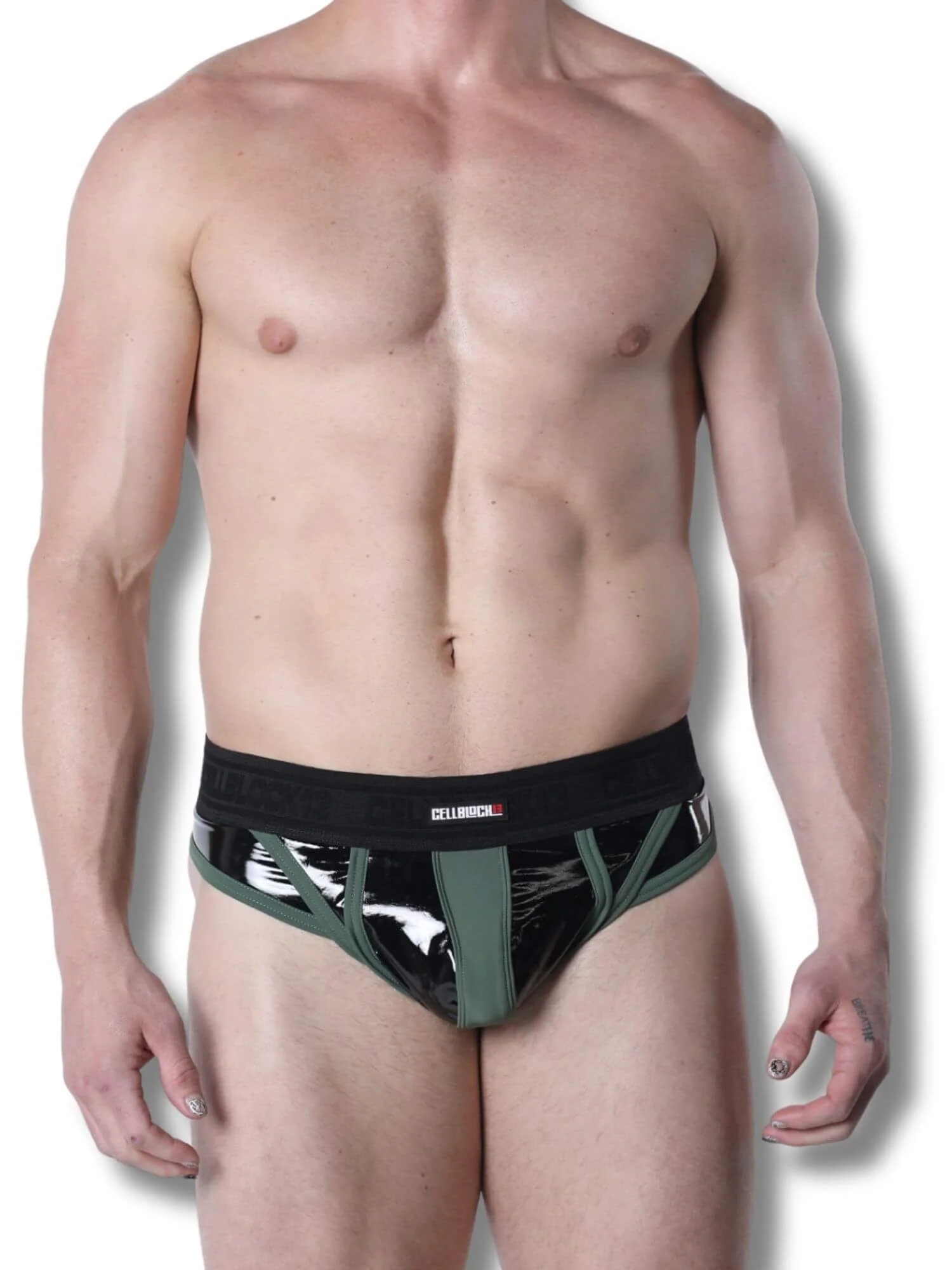 CellBlock 13 Liquid Night Latex Look Thong – Men's High Gloss Fetish Underwear - Image 8