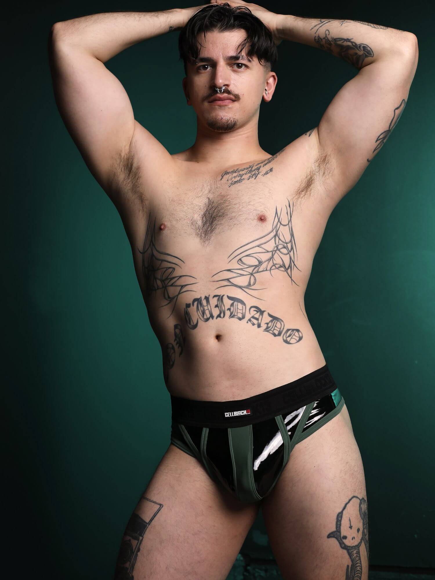 CellBlock 13 Liquid Night Latex Look Thong – Men's High Gloss Fetish Underwear - Image 9
