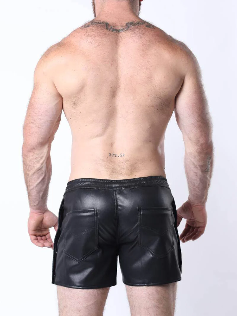CellBlock13 Void Vegan Leather Short with Buttoned Snap Off Sides - Image 4