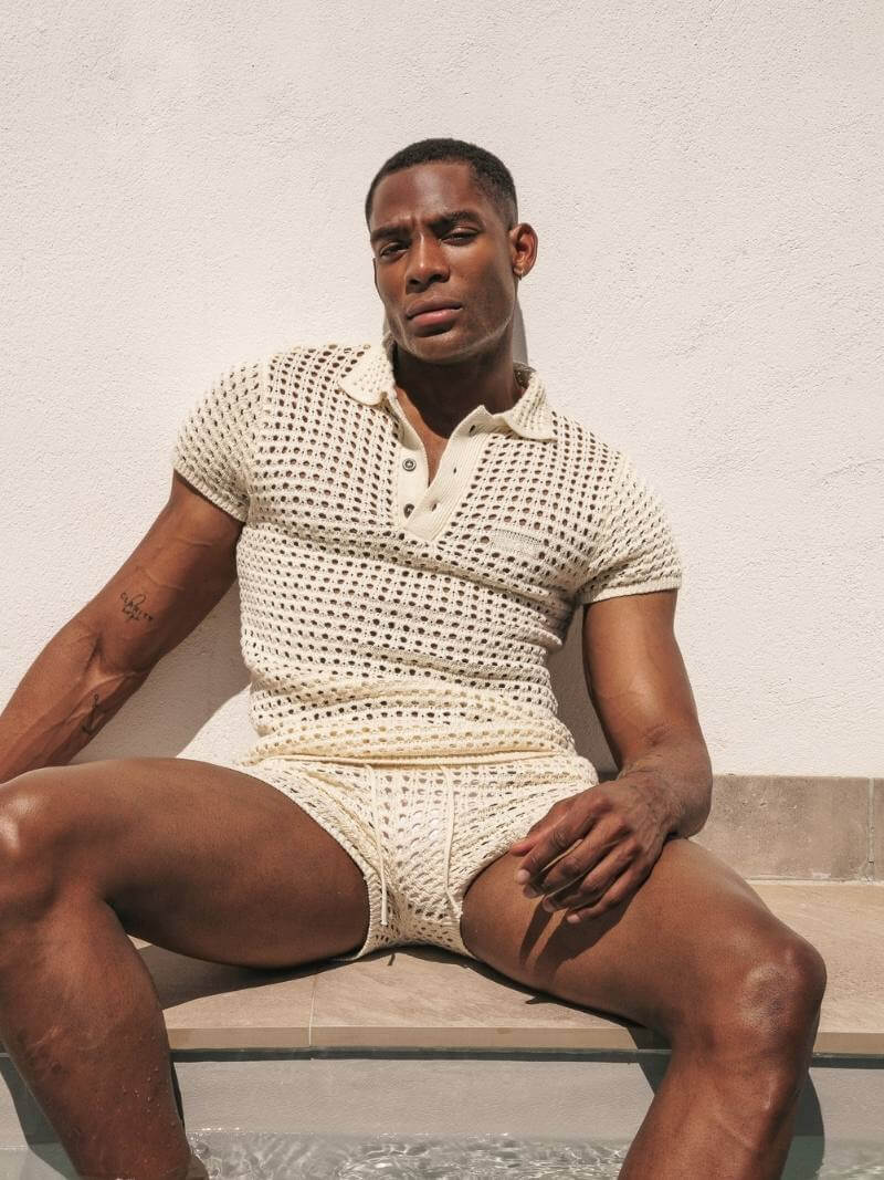 CODE 22 Diamond Knit Polo Shirt - Image 5