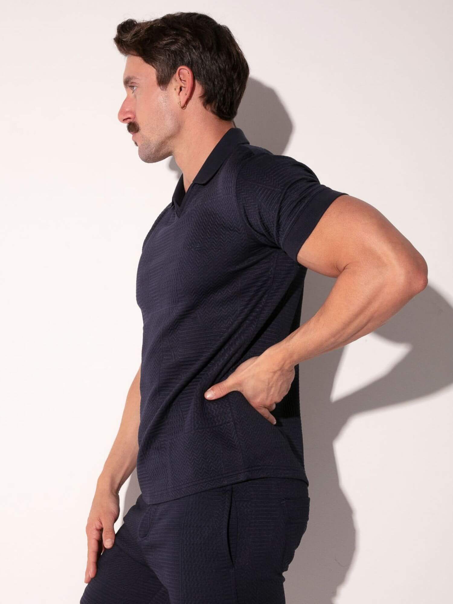 CODE 22 Medley Jacquard Polo Shirt – Men’s Textured Smart Casual Stretch Polo - Image 10