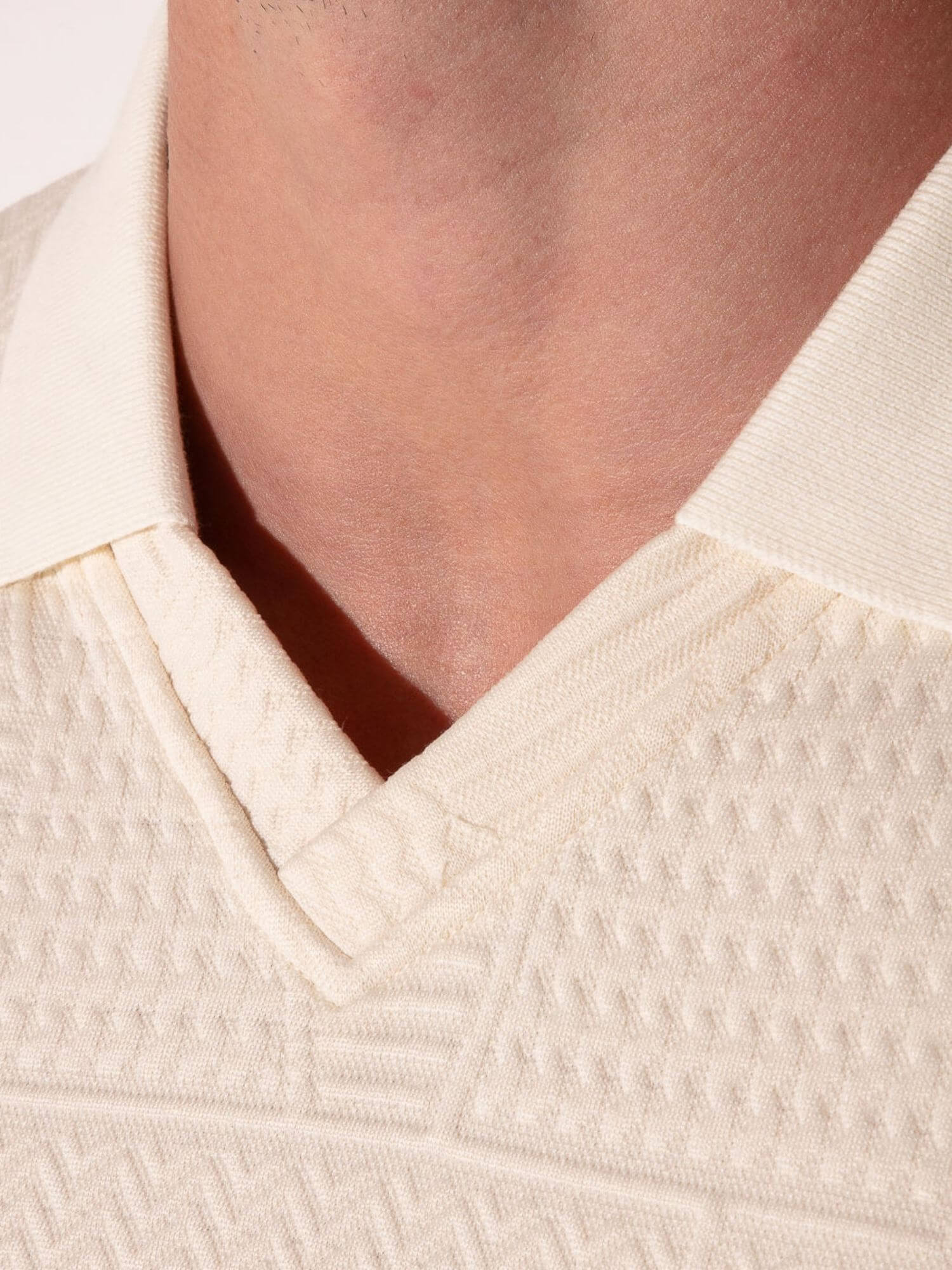 CODE 22 Medley Jacquard Polo Shirt – Men’s Textured Smart Casual Stretch Polo - Image 3