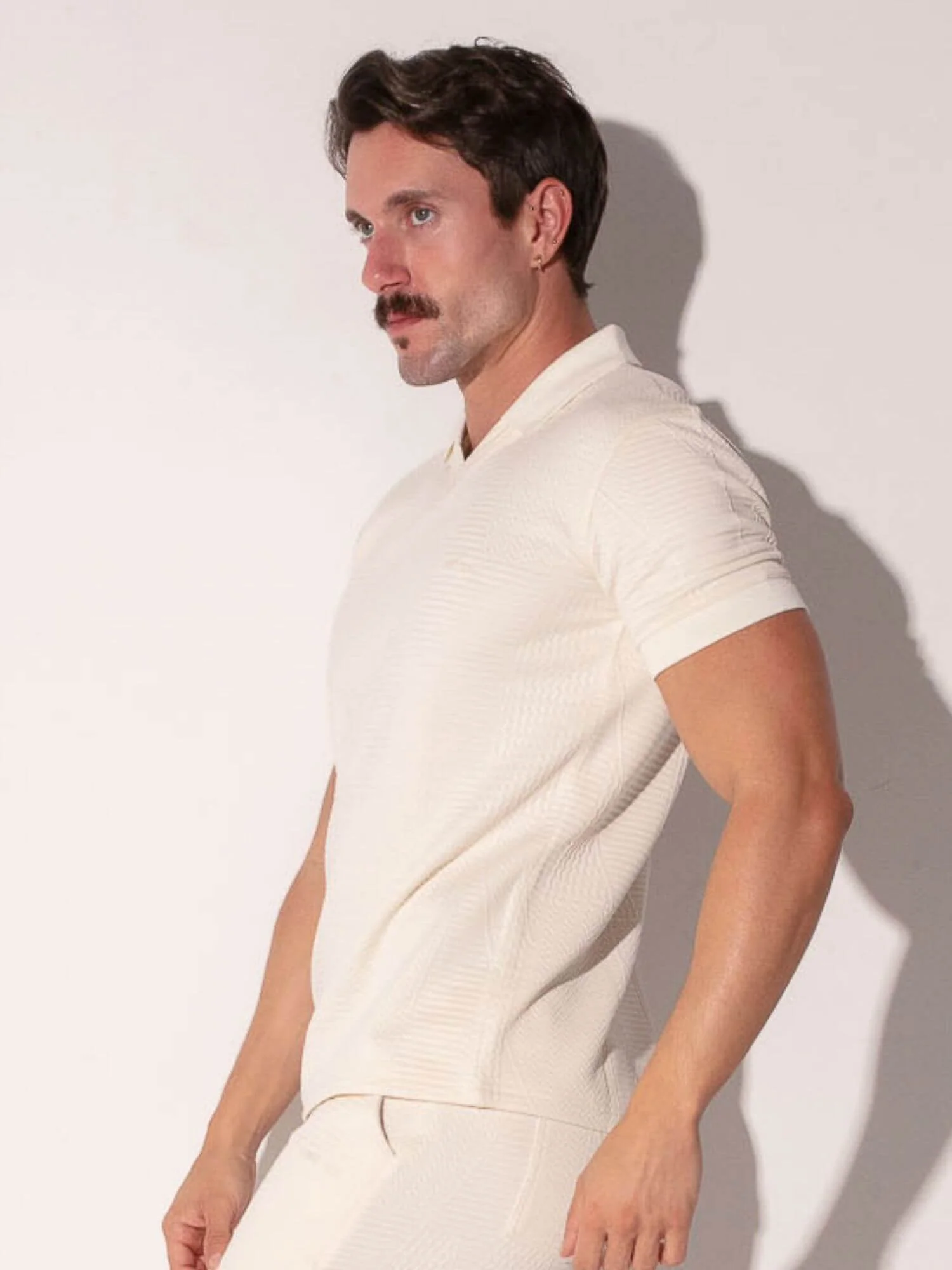CODE 22 Medley Jacquard Polo Shirt – Men’s Textured Smart Casual Stretch Polo - Image 4