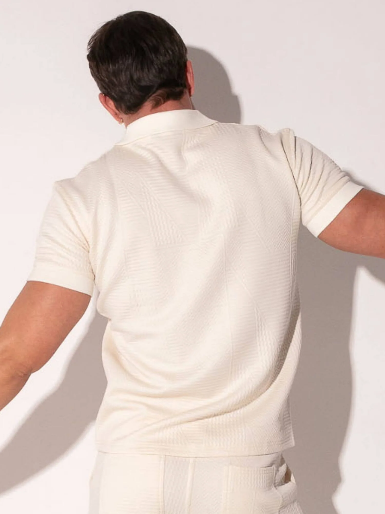 CODE 22 Medley Jacquard Polo Shirt – Men’s Textured Smart Casual Stretch Polo - Image 5
