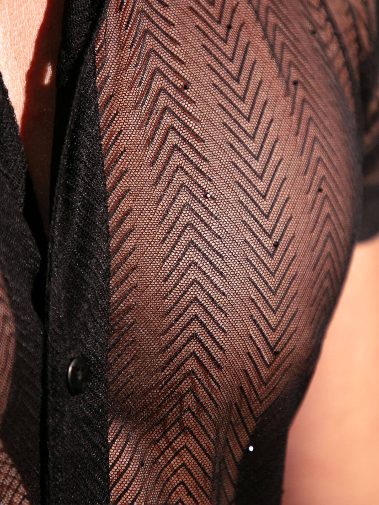 CODE 22 Rock Sheer Herringbone Mesh Shirt with Black Diamond Accents - Image 9