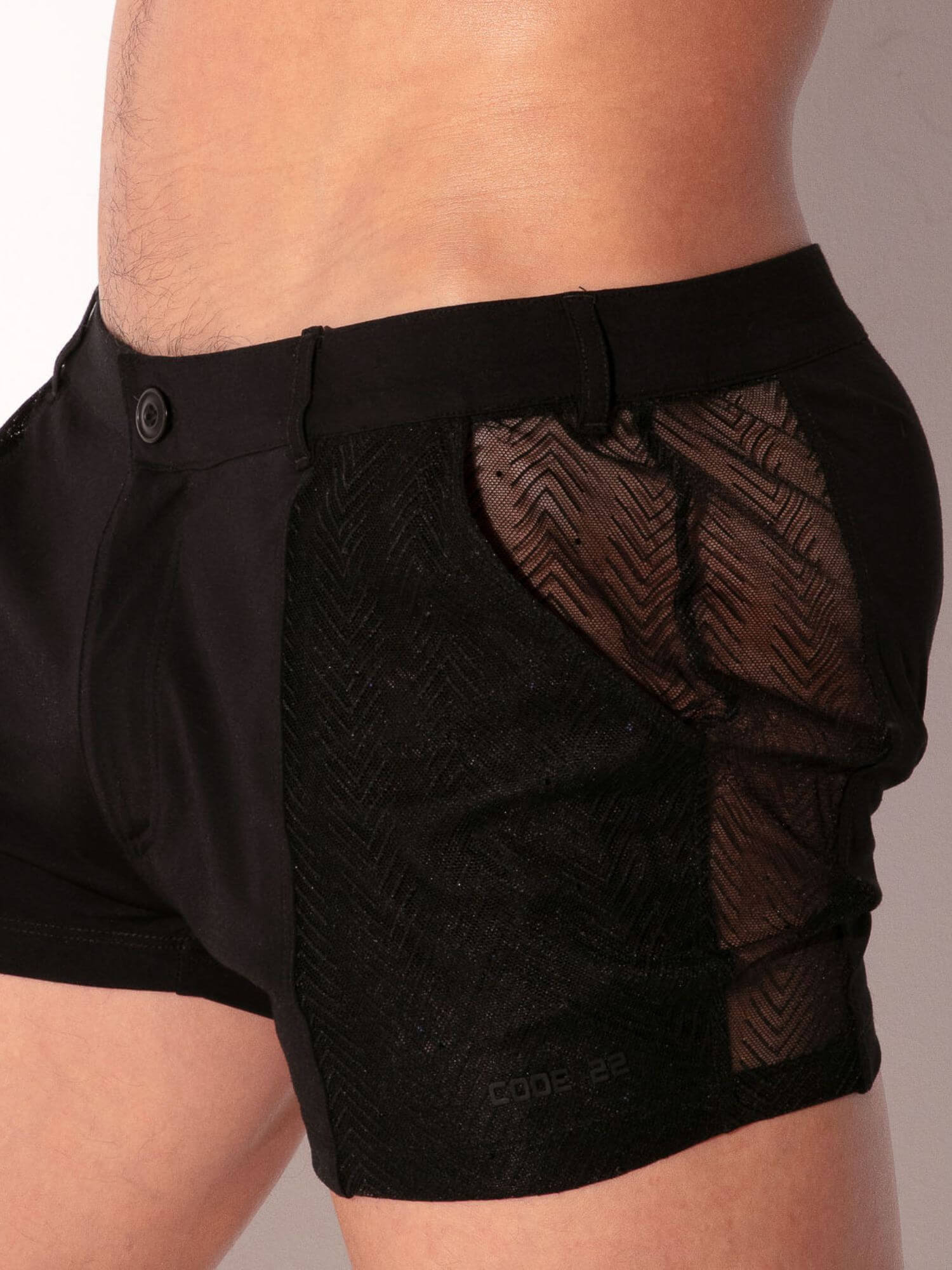 CODE 22 Rock Herrringbone Short Leg Shorts with Black Diamond Accents - Image 7