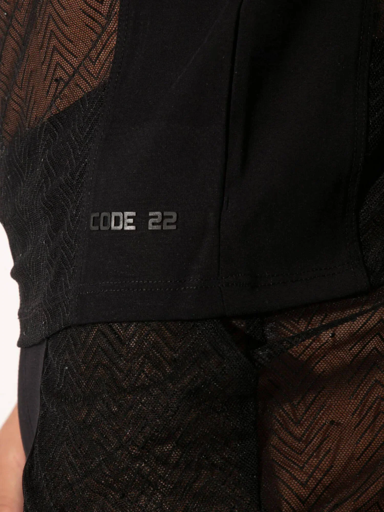 CODE 22 Rock Sheer Herringbone Mesh Tank Top with Black Diamond Accents - Image 9