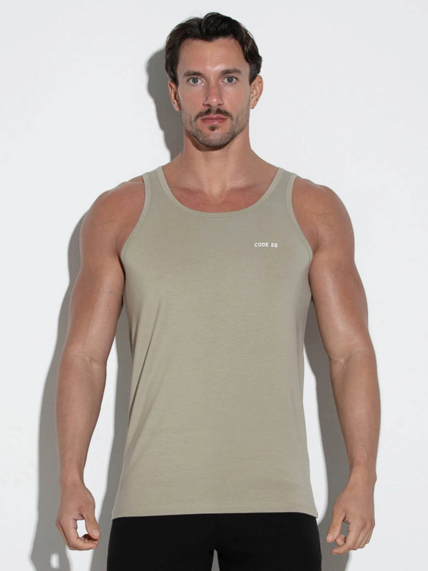 CODE 22 Basic Tank Top – Breathable Modal Stretch Slim Fit Men’s Racerback Vest - Image 11