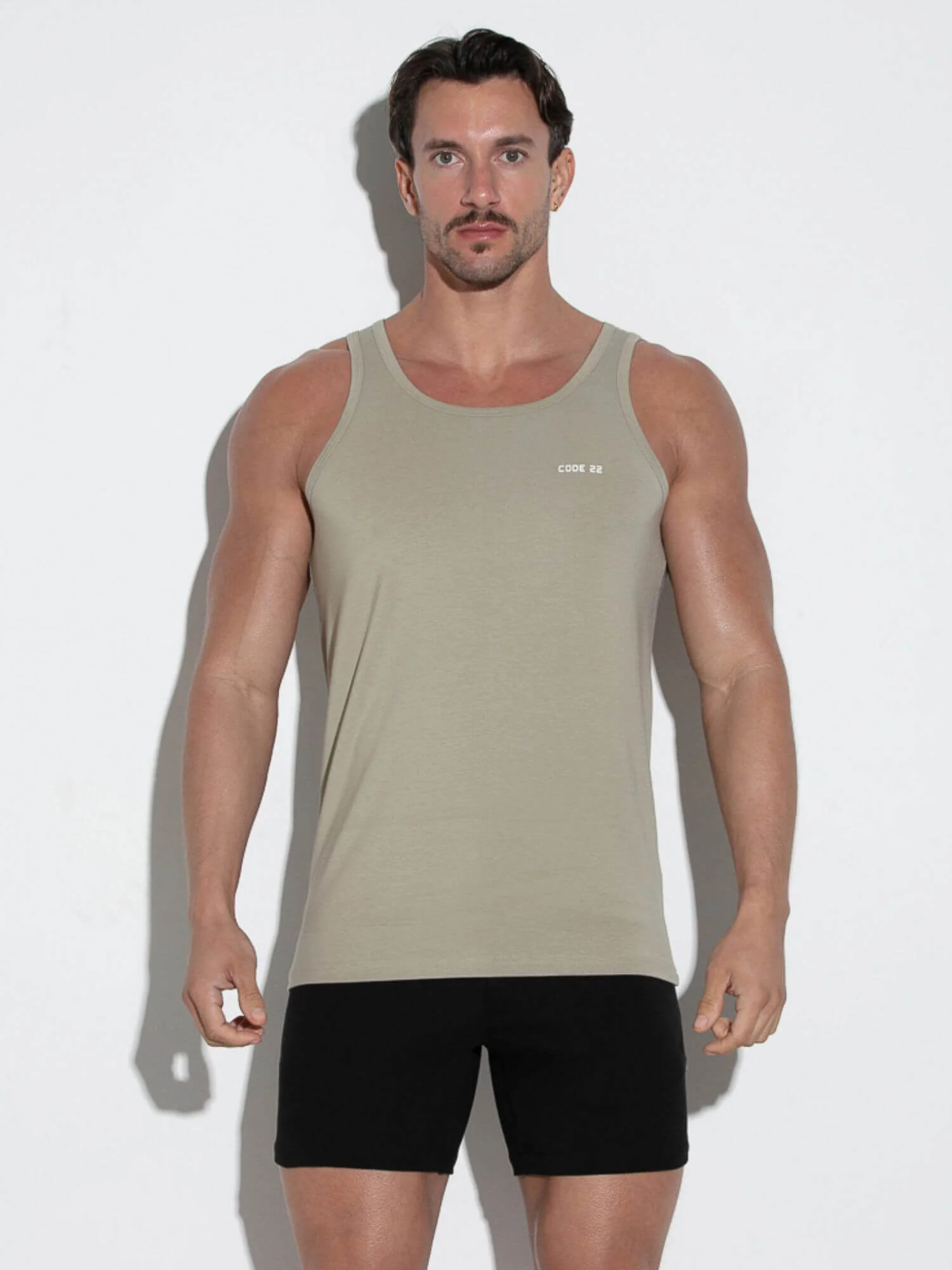 CODE 22 Basic Tank Top – Breathable Modal Stretch Slim Fit Men’s Racerback Vest - Image 12