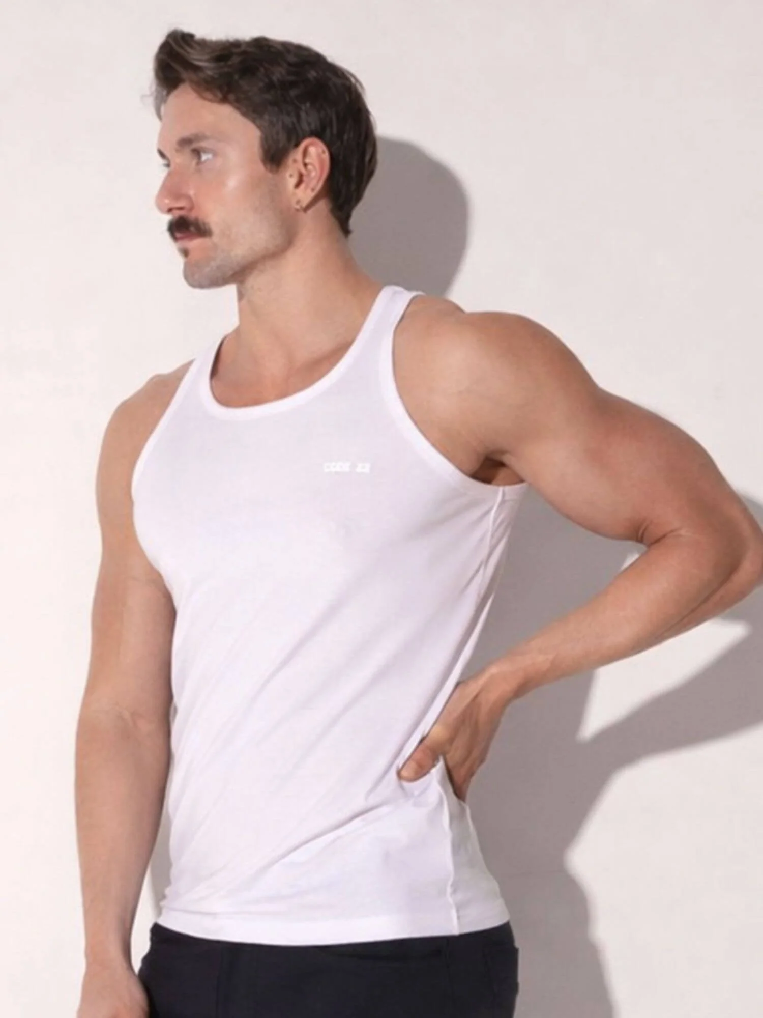 CODE 22 Basic Tank Top – Breathable Modal Stretch Slim Fit Men’s Racerback Vest - Image 16