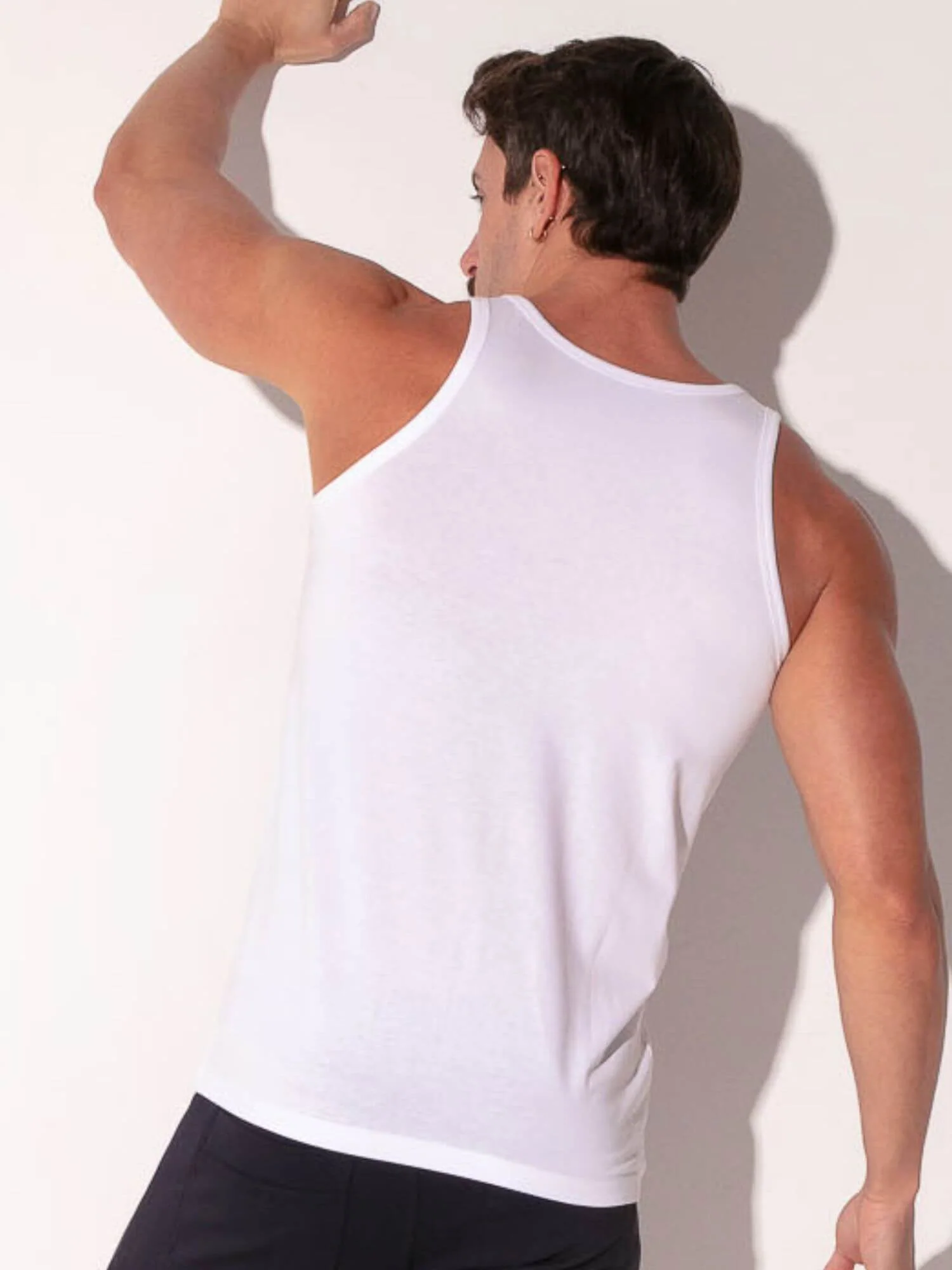 CODE 22 Basic Tank Top – Breathable Modal Stretch Slim Fit Men’s Racerback Vest - Image 17